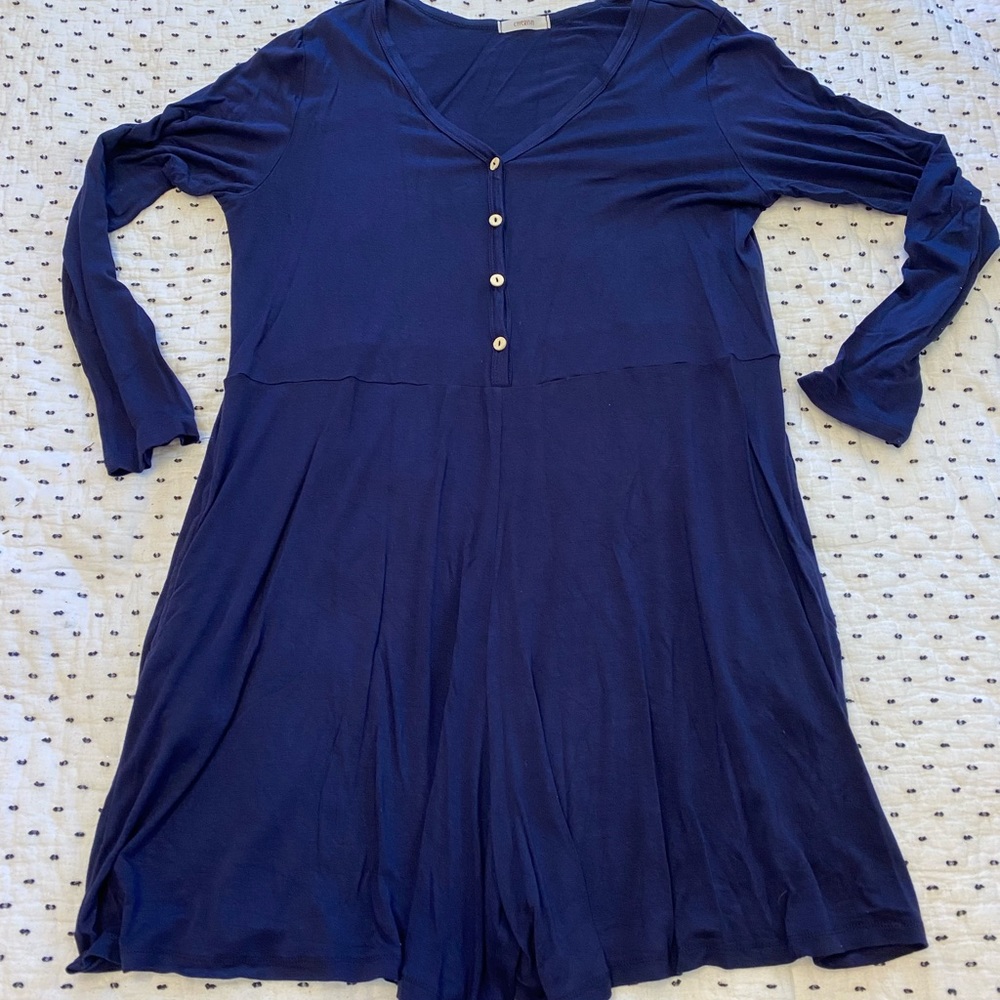 Dressed in LaLa Navy shorts romper